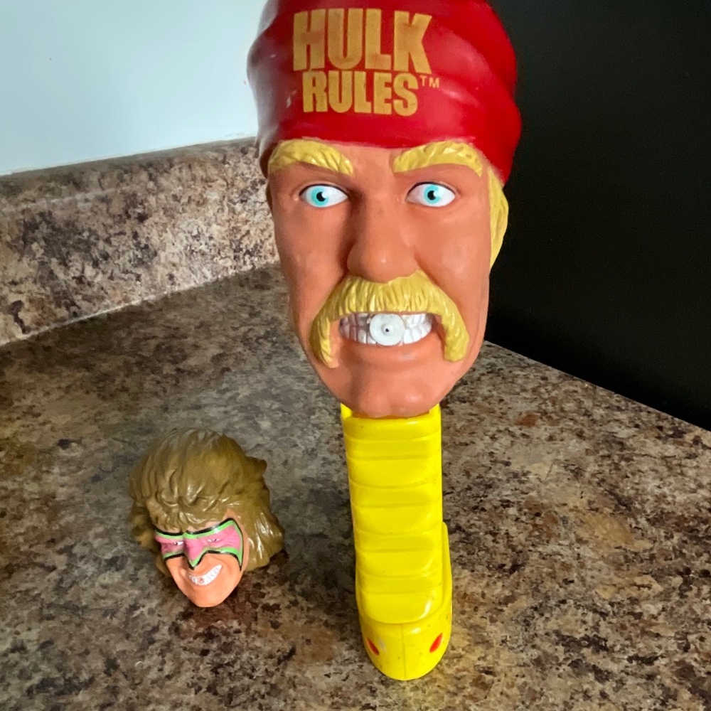 Vintage Hulk, Hogan and the ultimate warrior water gun heads
